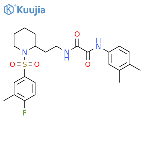 N'-(3,4-dimethylphenyl)-N-{2-1-(4-fluoro-3-methylbenzenesulfonyl)piperidin-2-ylethyl}ethanediamide structure