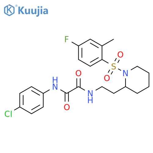 N'-(4-chlorophenyl)-N-{2-1-(4-fluoro-2-methylbenzenesulfonyl)piperidin-2-ylethyl}ethanediamide structure