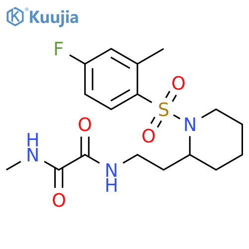 N'-{2-1-(4-fluoro-2-methylbenzenesulfonyl)piperidin-2-ylethyl}-N-methylethanediamide structure