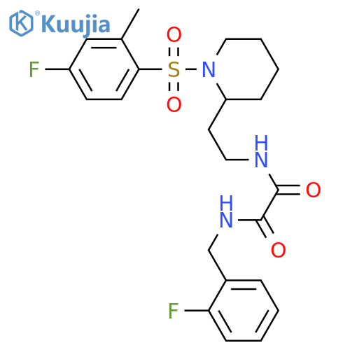 N-{2-1-(4-fluoro-2-methylbenzenesulfonyl)piperidin-2-ylethyl}-N'-(2-fluorophenyl)methylethanediamide structure