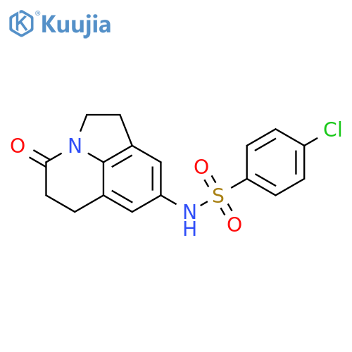 4-chloro-N-{11-oxo-1-azatricyclo6.3.1.0^{4,12}dodeca-4(12),5,7-trien-6-yl}benzene-1-sulfonamide structure
