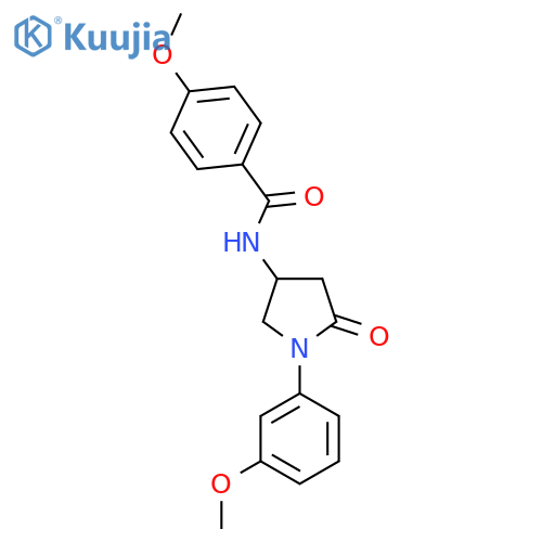 4-methoxy-N-1-(3-methoxyphenyl)-5-oxopyrrolidin-3-ylbenzamide structure