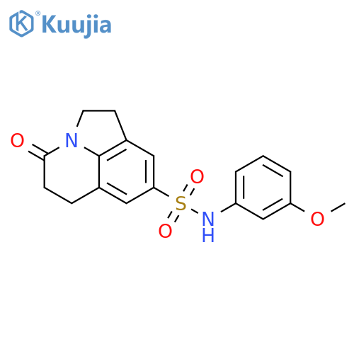 N-(3-methoxyphenyl)-11-oxo-1-azatricyclo6.3.1.0^{4,12}dodeca-4(12),5,7-triene-6-sulfonamide structure