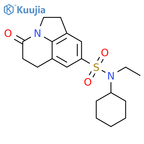 N-cyclohexyl-N-ethyl-11-oxo-1-azatricyclo6.3.1.0^{4,12}dodeca-4(12),5,7-triene-6-sulfonamide structure