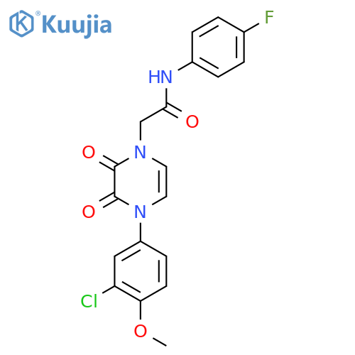 2-4-(3-chloro-4-methoxyphenyl)-2,3-dioxo-1,2,3,4-tetrahydropyrazin-1-yl-N-(4-fluorophenyl)acetamide structure