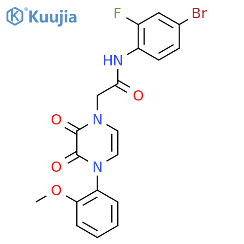 N-(4-bromo-2-fluorophenyl)-2-4-(2-methoxyphenyl)-2,3-dioxo-1,2,3,4-tetrahydropyrazin-1-ylacetamide structure