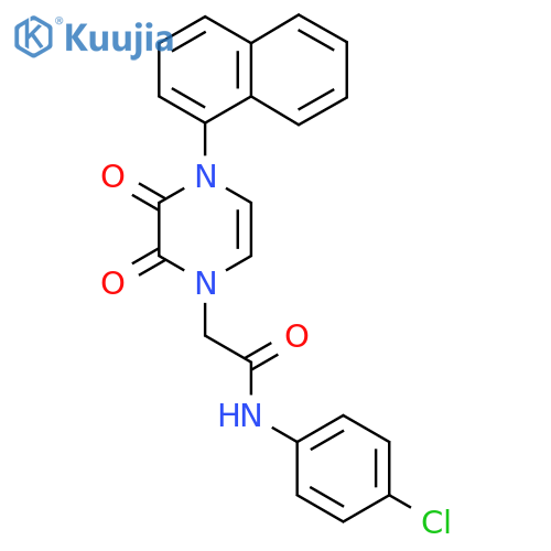 N-(4-chlorophenyl)-2-4-(naphthalen-1-yl)-2,3-dioxo-1,2,3,4-tetrahydropyrazin-1-ylacetamide structure