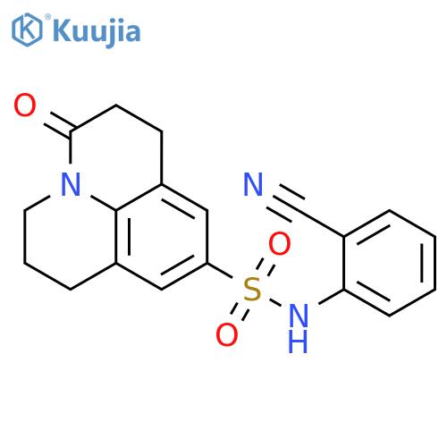 N-(2-cyanophenyl)-2-oxo-1-azatricyclo7.3.1.0^{5,13}trideca-5,7,9(13)-triene-7-sulfonamide structure