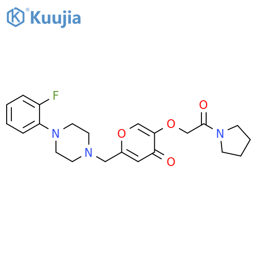 2-{4-(2-fluorophenyl)piperazin-1-ylmethyl}-5-2-oxo-2-(pyrrolidin-1-yl)ethoxy-4H-pyran-4-one structure
