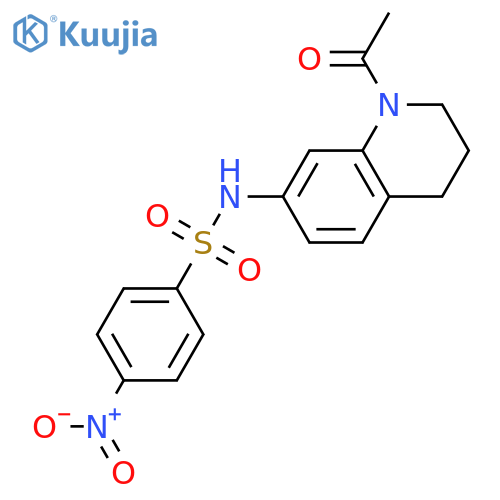 N-(1-acetyl-1,2,3,4-tetrahydroquinolin-7-yl)-4-nitrobenzene-1-sulfonamide structure