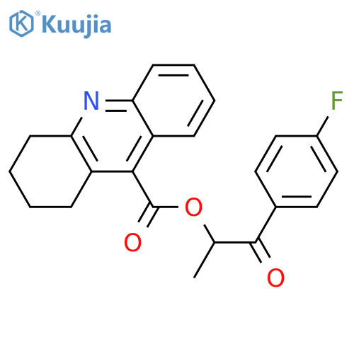 1-(4-fluorophenyl)-1-oxopropan-2-yl 1,2,3,4-tetrahydroacridine-9-carboxylate structure