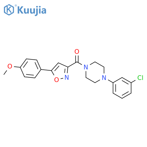 1-(3-chlorophenyl)-4-5-(4-methoxyphenyl)-1,2-oxazole-3-carbonylpiperazine structure