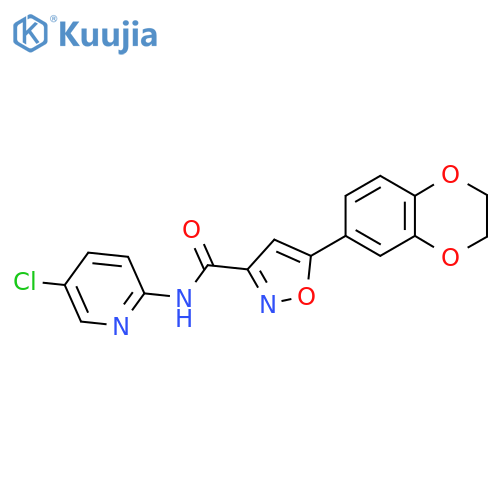N-(5-chloropyridin-2-yl)-5-(2,3-dihydro-1,4-benzodioxin-6-yl)-1,2-oxazole-3-carboxamide structure