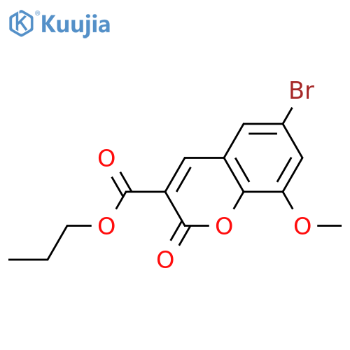 propyl 6-bromo-8-methoxy-2-oxo-2H-chromene-3-carboxylate structure