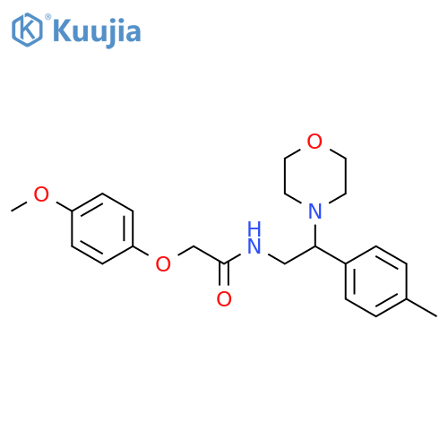 2-(4-methoxyphenoxy)-N-2-(4-methylphenyl)-2-(morpholin-4-yl)ethylacetamide structure