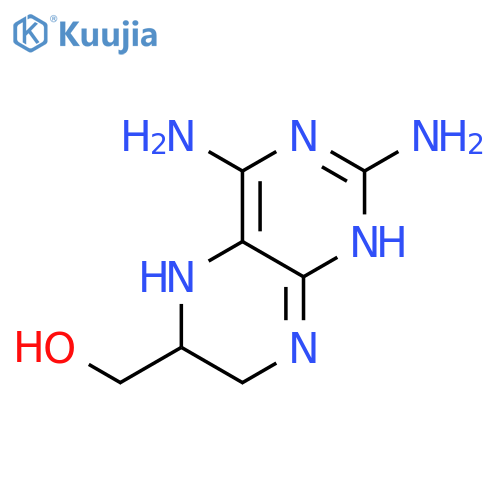 (2,4-diamino-5,6,7,8-tetrahydropteridin-6-yl)methanol structure