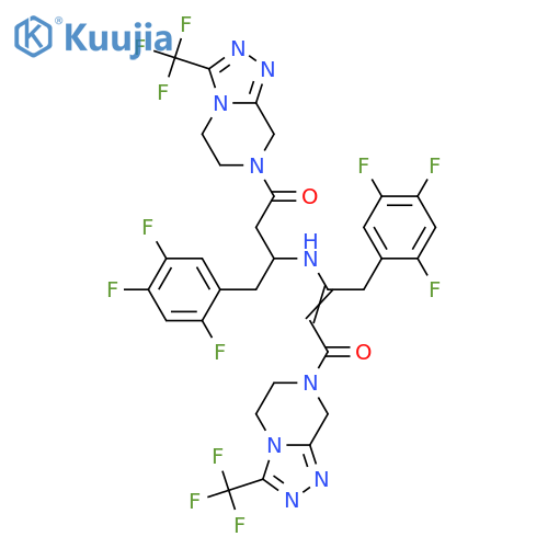 1-Butanone, 1-[5,6-dihydro-3-(trifluoromethyl)-1,2,4-triazolo[4,3-a]pyrazin-7(8H)-yl]-3-[[3-[5,6-dihydro-3-(trifluoromethyl)-1,2,4-triazolo[4,3-a]pyrazin-7(8H)-yl]-3-oxo-1-[(2,4,5-trifluorophenyl)methyl]-1-propen-1-yl]amino]-4-(2,4,5-trifluorophenyl)-  structure