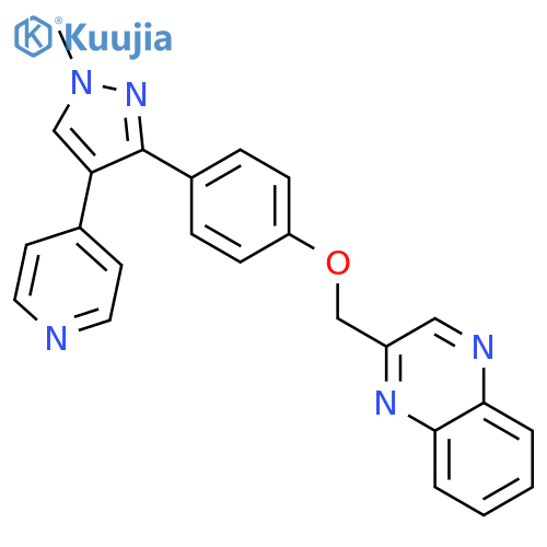 Quinoxaline,2-[[4-[1-methyl-4-(4-pyridinyl)-1H-pyrazol-3-yl]phenoxy]methyl]- structure