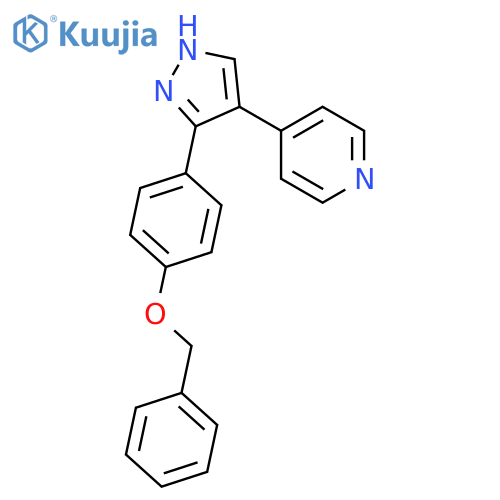 Pyridine, 4-[3-[4-(phenylmethoxy)phenyl]-1H-pyrazol-4-yl]- structure