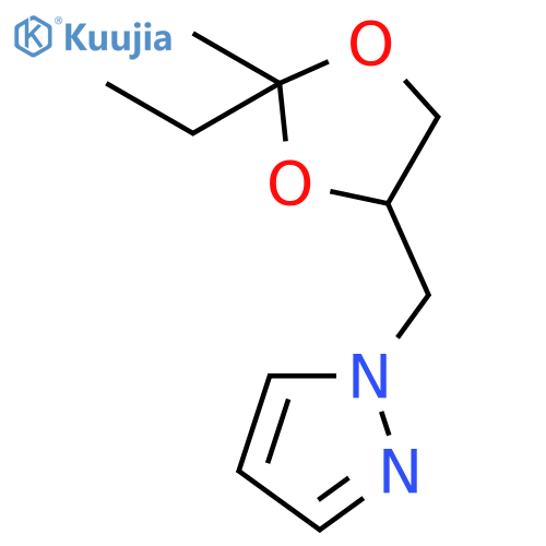 1H-Pyrazole, 1-[(2-ethyl-2-methyl-1,3-dioxolan-4-yl)methyl]- structure