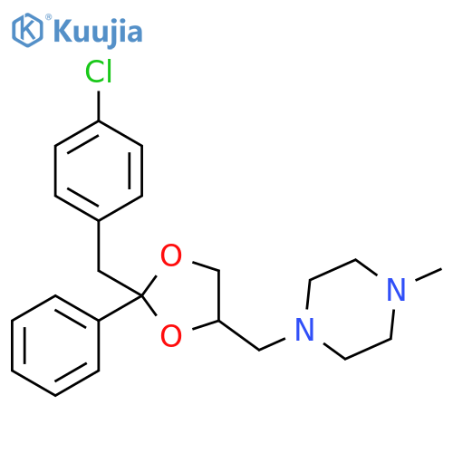 Piperazine, 1-[[2-[(4-chlorophenyl)methyl]-2-phenyl-1,3-dioxolan-4-yl]methyl]-4-methyl- structure