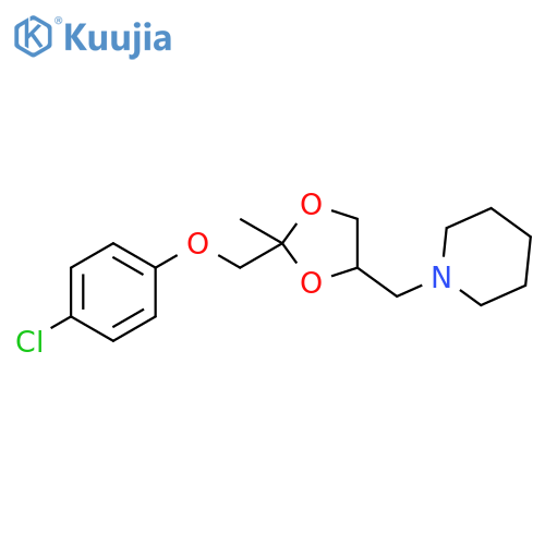 Piperidine, 1-[[2-[(4-chlorophenoxy)methyl]-2-methyl-1,3-dioxolan-4-yl]methyl]- structure