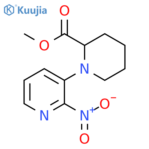 2-Piperidinecarboxylic acid, 1-(2-nitro-3-pyridinyl)-, methyl ester structure