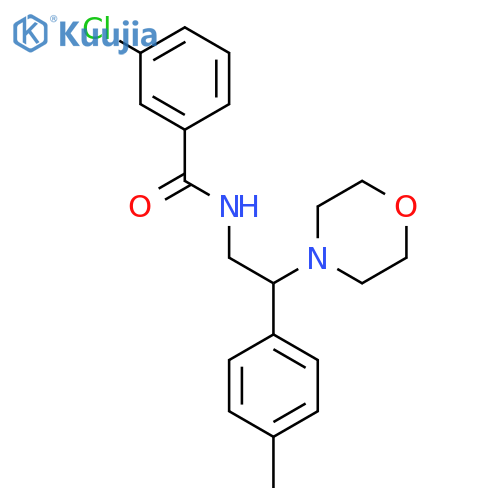 3-chloro-N-2-(4-methylphenyl)-2-(morpholin-4-yl)ethylbenzamide structure