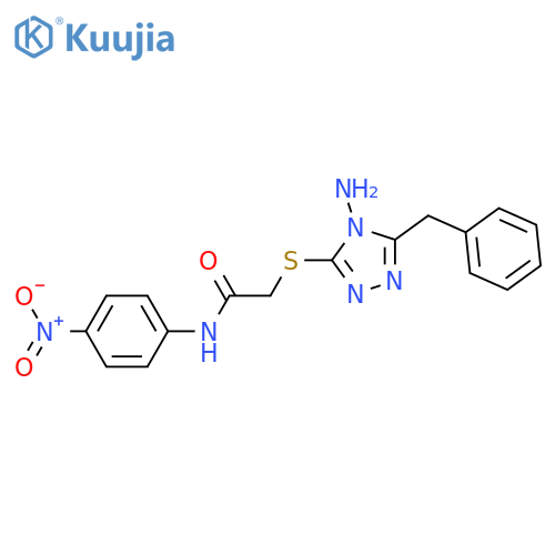 2-(4-amino-5-benzyl-4H-1,2,4-triazol-3-yl)sulfanyl-N-(4-nitrophenyl)acetamide structure