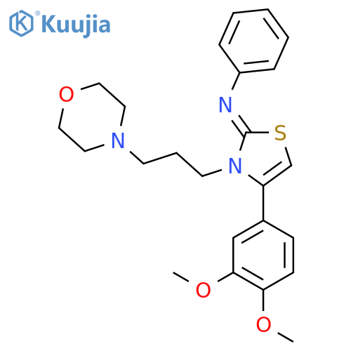 (2Z)-4-(3,4-dimethoxyphenyl)-3-3-(morpholin-4-yl)propyl-N-phenyl-2,3-dihydro-1,3-thiazol-2-imine structure