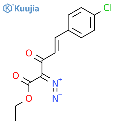 4-Pentenoic acid, 5-(4-chlorophenyl)-2-diazo-3-oxo-, ethyl ester, (E)- structure