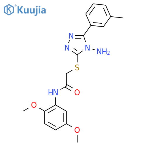 2-{4-amino-5-(3-methylphenyl)-4H-1,2,4-triazol-3-ylsulfanyl}-N-(2,5-dimethoxyphenyl)acetamide structure