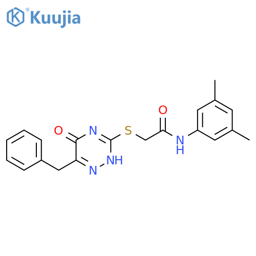 2-(6-benzyl-5-oxo-4,5-dihydro-1,2,4-triazin-3-yl)sulfanyl-N-(3,5-dimethylphenyl)acetamide structure