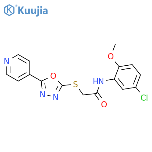 N-(5-chloro-2-methoxyphenyl)-2-{5-(pyridin-4-yl)-1,3,4-oxadiazol-2-ylsulfanyl}acetamide structure
