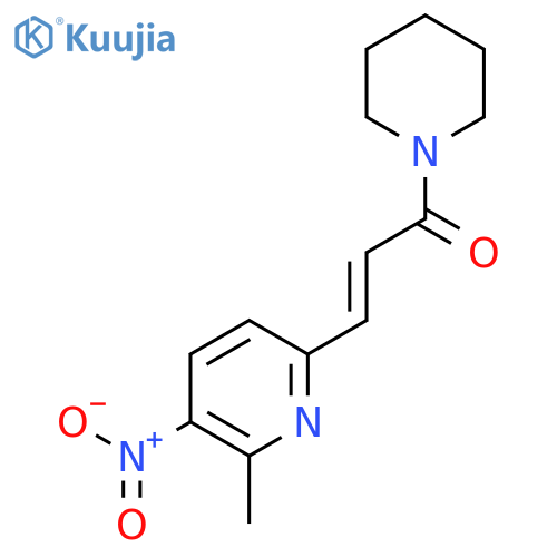 Piperidine, 1-[3-(6-methyl-5-nitro-2-pyridinyl)-1-oxo-2-propenyl]- structure