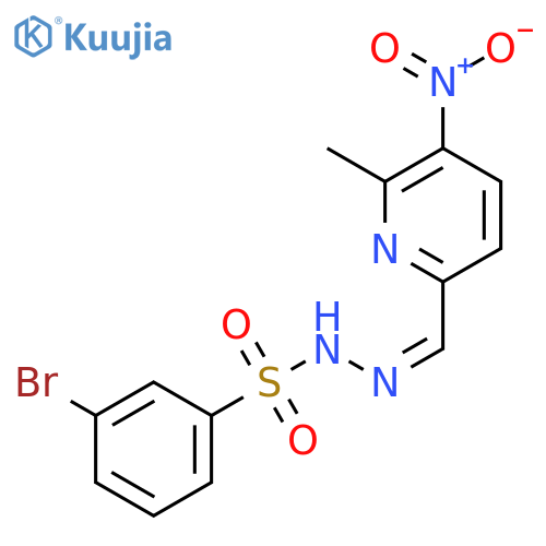 Benzenesulfonic acid, 3-bromo-, [(6-methyl-5-nitro-2-pyridinyl)methylene]hydrazide, (Z)- (9CI) structure