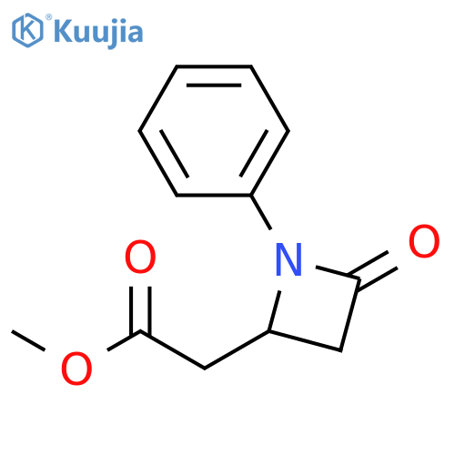 2-Azetidineacetic acid, 4-oxo-1-phenyl-, methyl ester structure