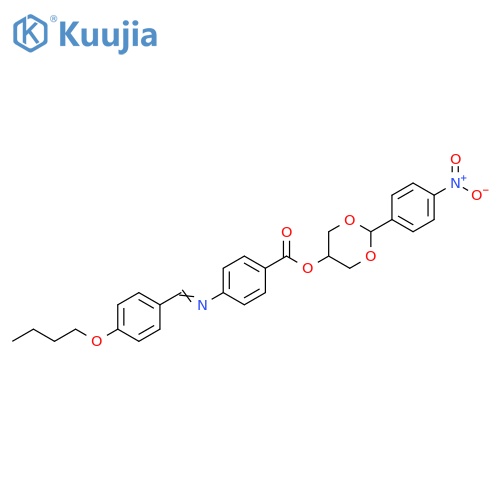 Benzoic acid, 4-[[(4-butoxyphenyl)methylene]amino]-, 2-(4-nitrophenyl)-1,3-dioxan-5-yl ester structure