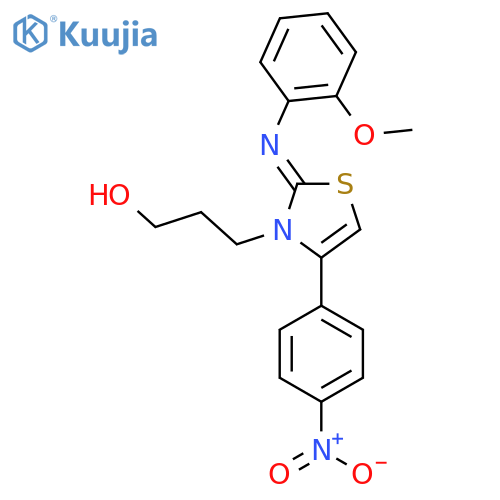 3-(2Z)-2-(2-methoxyphenyl)imino-4-(4-nitrophenyl)-2,3-dihydro-1,3-thiazol-3-ylpropan-1-ol structure
