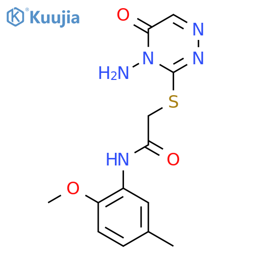 2-(4-amino-5-oxo-4,5-dihydro-1,2,4-triazin-3-yl)sulfanyl-N-(2-methoxy-5-methylphenyl)acetamide structure