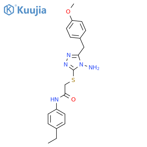 2-({4-amino-5-(4-methoxyphenyl)methyl-4H-1,2,4-triazol-3-yl}sulfanyl)-N-(4-ethylphenyl)acetamide structure