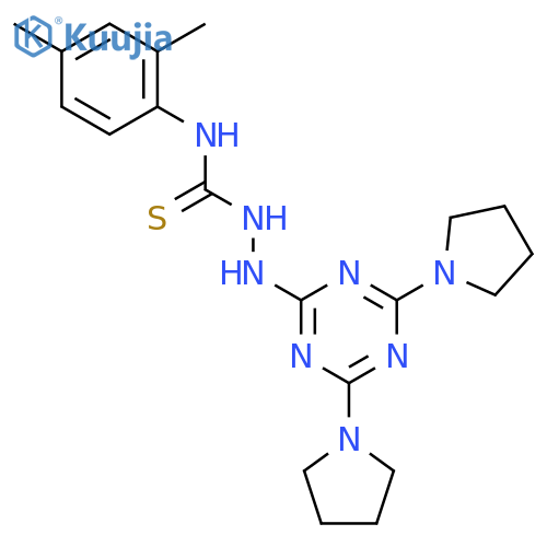 3-{4,6-bis(pyrrolidin-1-yl)-1,3,5-triazin-2-ylamino}-1-(2,4-dimethylphenyl)thiourea structure