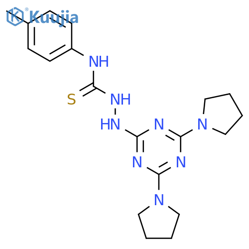 3-{4,6-bis(pyrrolidin-1-yl)-1,3,5-triazin-2-ylamino}-1-(4-methylphenyl)thiourea structure