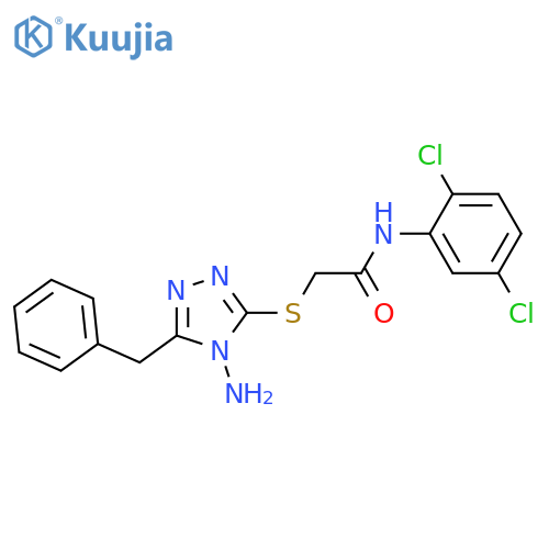 2-(4-amino-5-benzyl-4H-1,2,4-triazol-3-yl)sulfanyl-N-(2,5-dichlorophenyl)acetamide structure