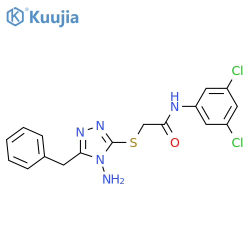 2-(4-amino-5-benzyl-4H-1,2,4-triazol-3-yl)sulfanyl-N-(3,5-dichlorophenyl)acetamide structure
