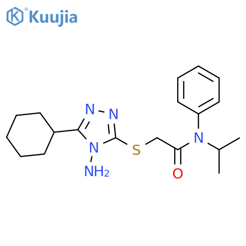 2-(4-amino-5-cyclohexyl-4H-1,2,4-triazol-3-yl)sulfanyl-N-phenyl-N-(propan-2-yl)acetamide structure