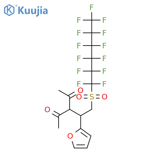 2,4-Pentanedione, 3-[1-(2-furanyl)-2-[(tridecafluorohexyl)sulfonyl]ethyl]- structure