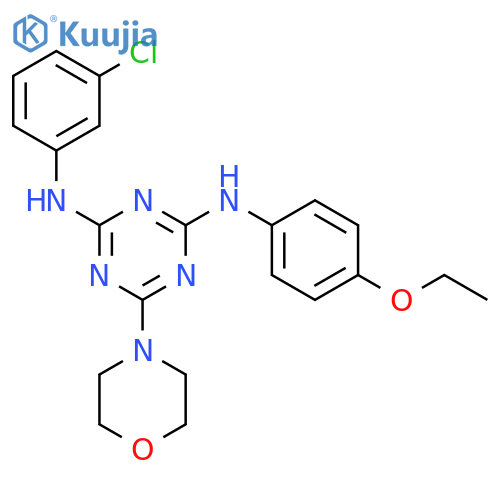 N2-(3-chlorophenyl)-N4-(4-ethoxyphenyl)-6-(morpholin-4-yl)-1,3,5-triazine-2,4-diamine structure