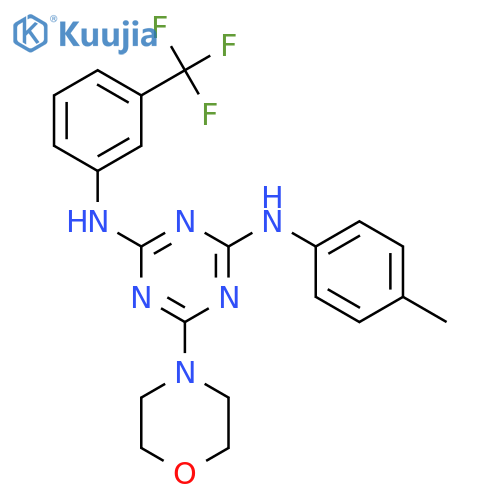 N2-(4-methylphenyl)-6-(morpholin-4-yl)-N4-3-(trifluoromethyl)phenyl-1,3,5-triazine-2,4-diamine structure