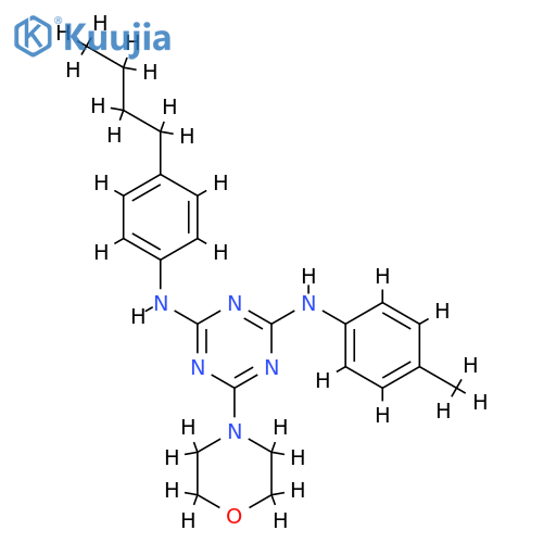 N2-(4-butylphenyl)-N4-(4-methylphenyl)-6-(morpholin-4-yl)-1,3,5-triazine-2,4-diamine structure